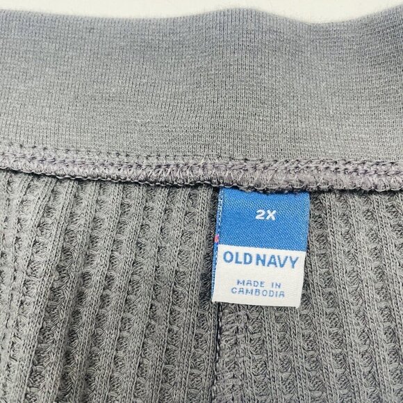Old Navy Womens Plus Size 2X High-Waisted Waffle-Knit Pajama Shorts in Gray 1929 - Picture 6 of 7